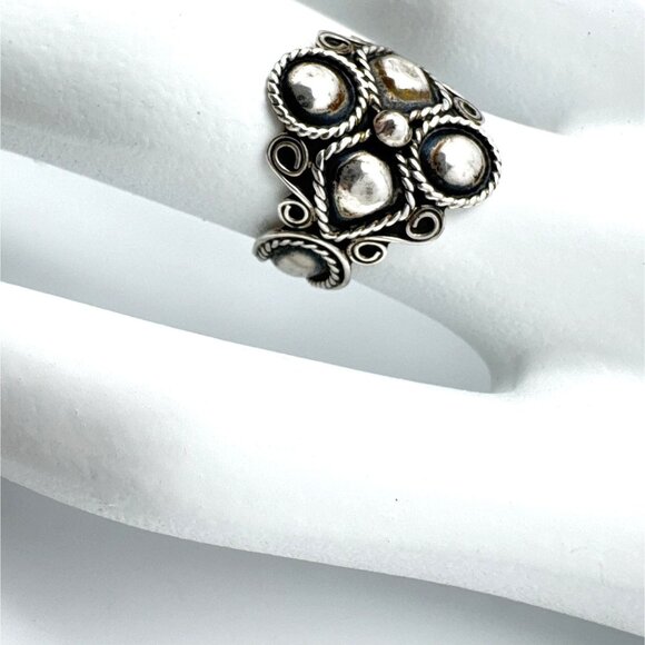 Sterling Silver Taxco Mexico Ring .925 Size 6 Rope Scroll Design Vintage 4 Grams - Picture 1 of 9